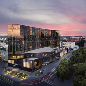 Hilton Tallinn Park in Tallinn, image may contain: City, Office Building, Urban, Condo