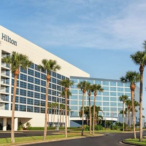 Hilton Melbourne, FL in Melbourne, image may contain: Office Building, Convention Center, Tree, City