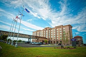 Hampton Inn by Hilton Sydney in Cape Breton Island, image may contain: City, Hotel, Office Building, Urban