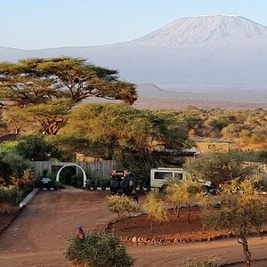 Tulia Amboseli Safari Camp and Mt Kilimanjaro.