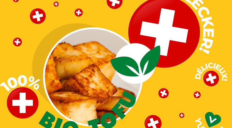 Unser Tofu wird in der Schweiz hergestellt. 
Unser Tofu trägt das BIO-Label mit der Knospe.
Unser Tofu schmeckt einfach lecker.

Musst du probieren!

---
Notre tofu est produit en Suisse. 
Notre tofu porte le label BIO.
Notre tofu est tout simplement délicieux.

Il faut le goûter !

---
Our tofu is produced in Switzerland. 
Our tofu carries the BIO label.
Our tofu tastes simply delicious.

You have to try it!