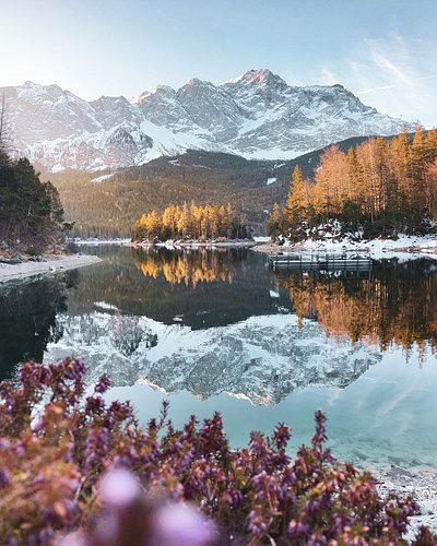A view of Zugspitze, in the Bavarian Alps, in the fall 