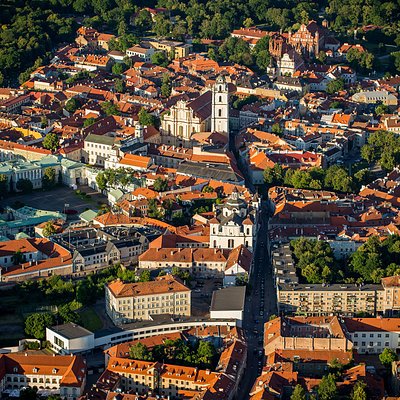Aerial view of Old Town in Vilnius, Lithuania