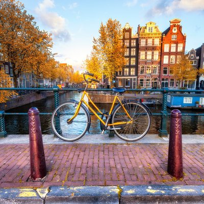 Bicycle on a bridge in Amsterdam