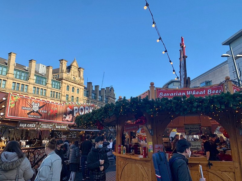 Weihnachtsmarkt von Manchester im Vereinigten Königreich