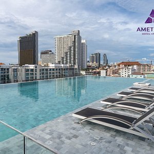 Infinity Edge Pool on the rooftop with the city view