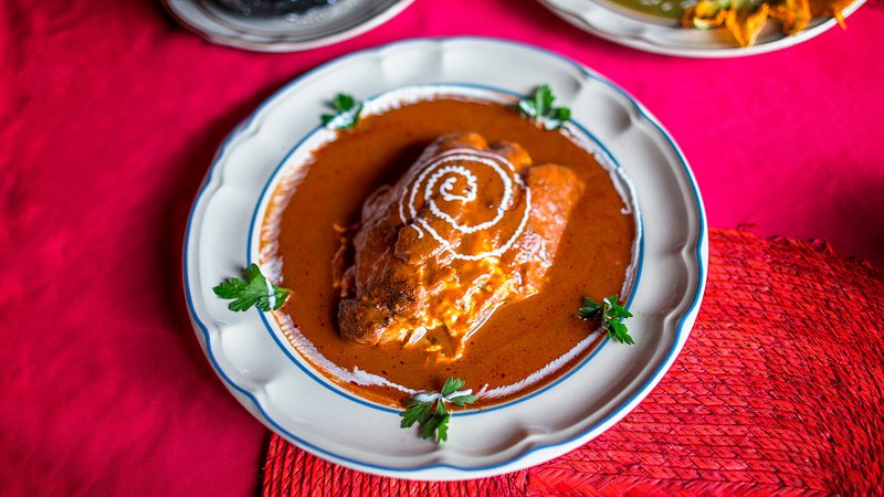 Coloradito mole sauce with chicken