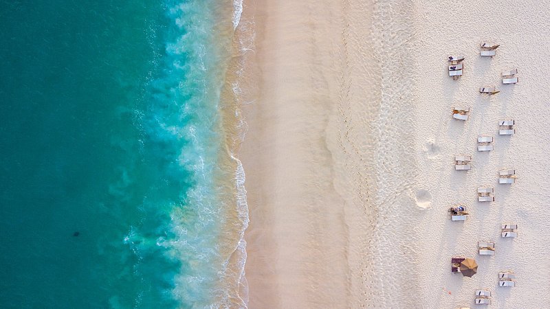 Aerial view of Cabo San Lucas beach in Baja California Sur, Mexico