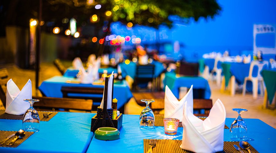Dining on the beautiful beach at Chaweng Garden Beach Resort