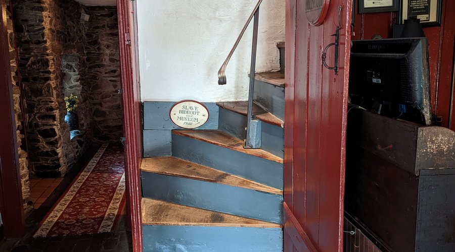 Stairs up to museum area