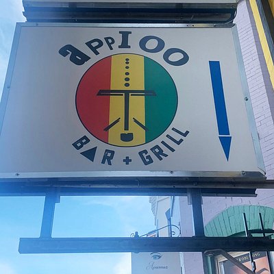 Sign outside of Appioo African Bar and Grill