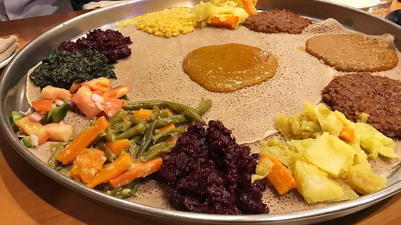 Combination plate at Zenebech Restaurant
