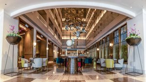 Admiral Hotel Manila - MGallery in Luzon, image may contain: Dining Room, Dining Table, Chandelier, Interior Design