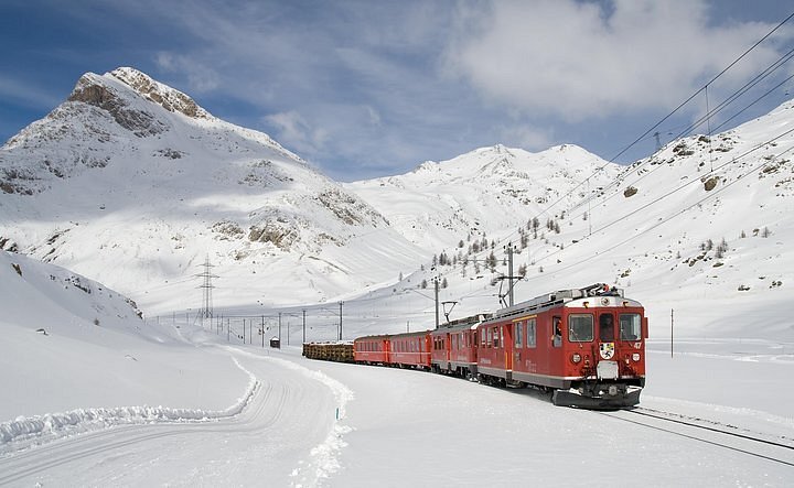 2023 Swiss Alps Bernina Express Rail Tour from Milan
