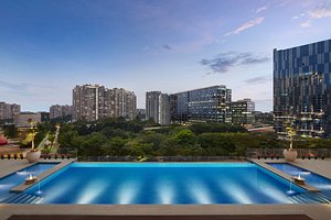 The Leela Bhartiya City Bengaluru in Bengaluru, image may contain: City, Urban, High Rise, Cityscape
