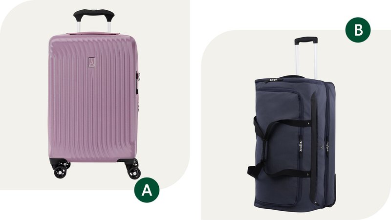 Travelpro Maxlite Air Hardside Expandable Luggage, 8 Spinner Wheels, Lightweight Hard Shell Polycarbonate, Orchid Pink Purple, Carry-On and  Roadtrip 30 inch Drop-Bottom Wheels Rolling Duffel Bag Luggage