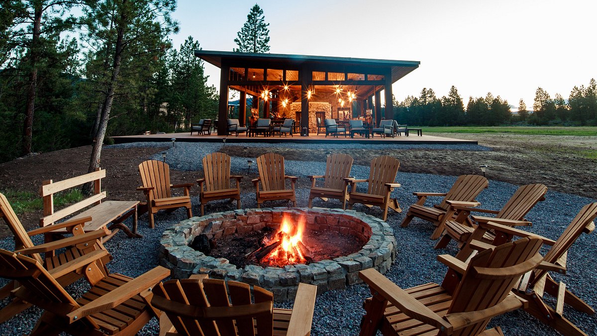 Fire pit at The Resort at Paws Up in Montana 