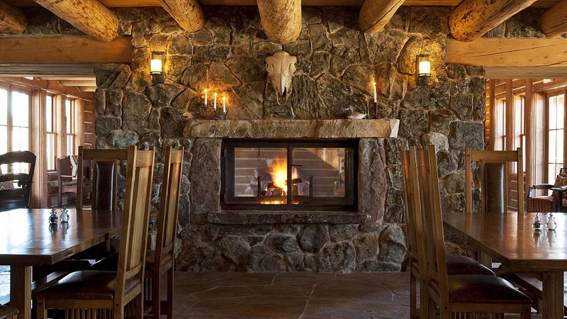 Dining room at Vermejo, A Ted Turner Reserve, in Raton, New Mexico