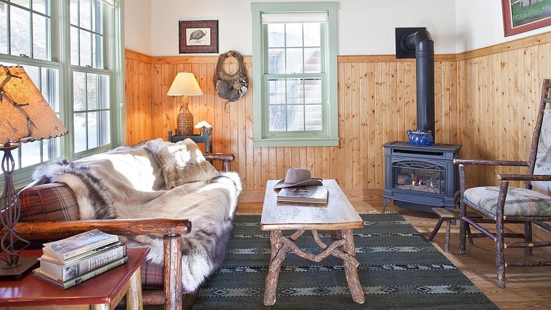 Living space at Smith Fork Ranch, in Crawford, Colorado