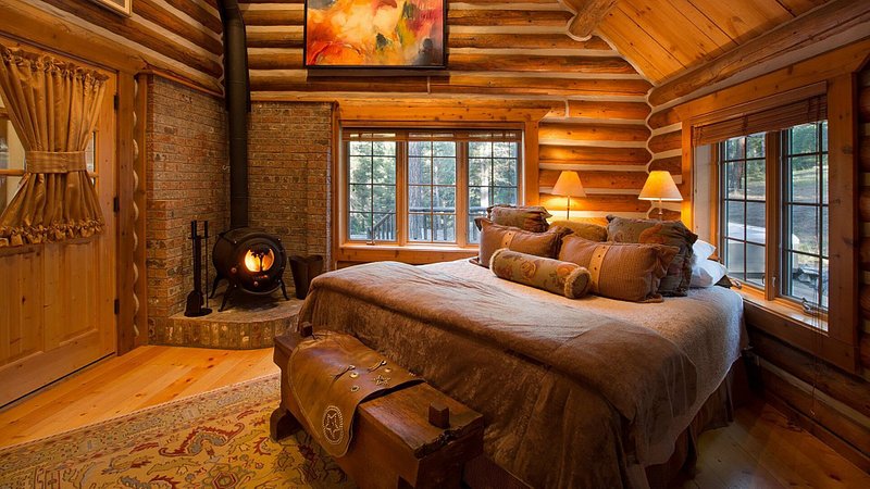 Guest room at Triple Creek Ranch, in Darby, Montana