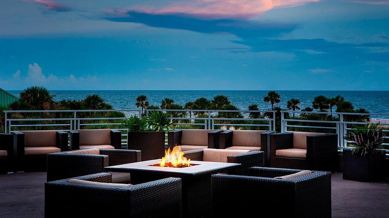 Fire pit on the Presidential Suite Balcony at Westin Hilton Head Island Resort and Spa