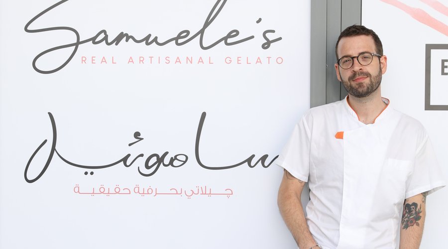 Chef Samuele Angolani in front of his Business Bay shop.