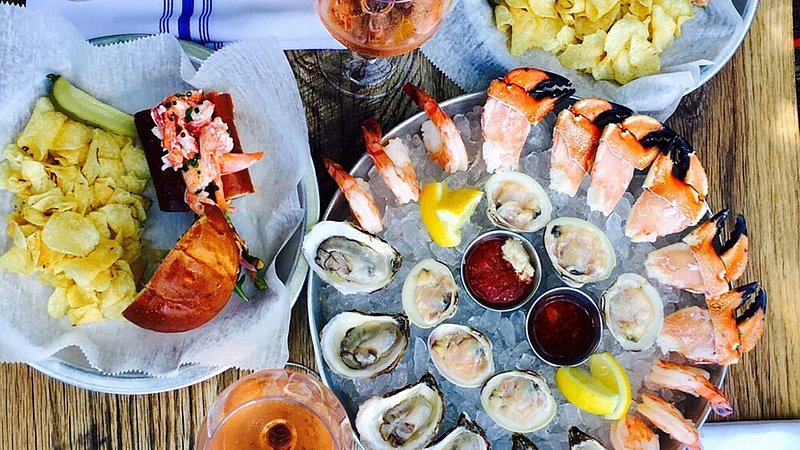 Seafood spread at 167 Ray Oyster Bar