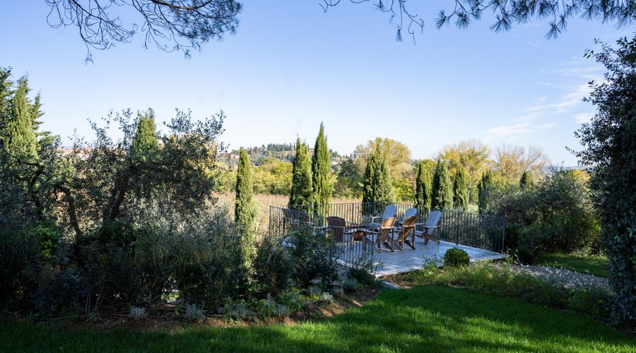 Our fire pit, overlooking the vineyards.