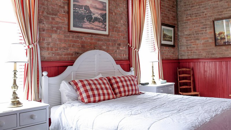 Firehouse bedroom at Beekman Arms and Delamater Inn, in Rhinebeck, New York