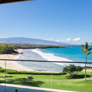 Views from living room directly at beach and water. 