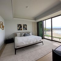 Master bedroom with views of beach.