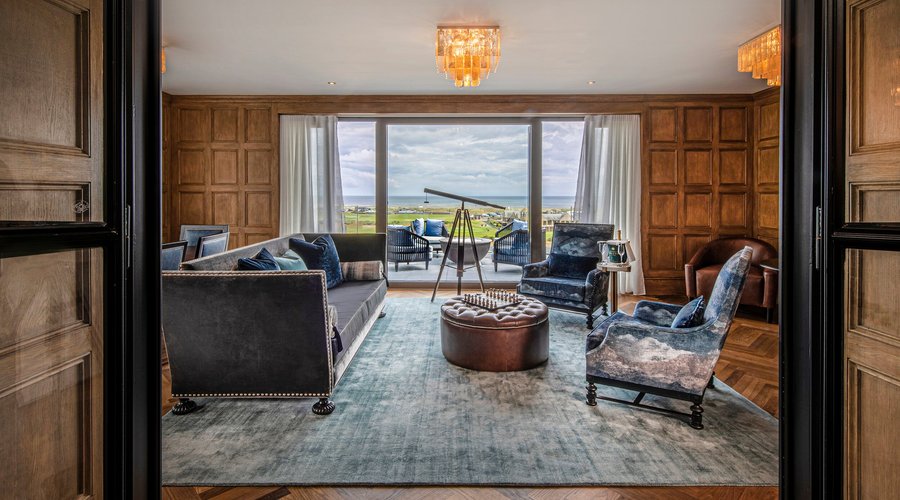Living area and view from our Penthouse balcony