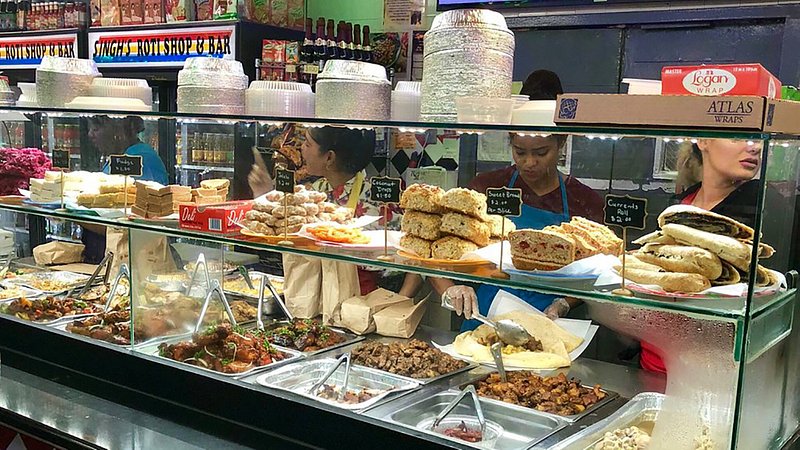 A selection of food available at Singh’s Roti Sho p and Bar