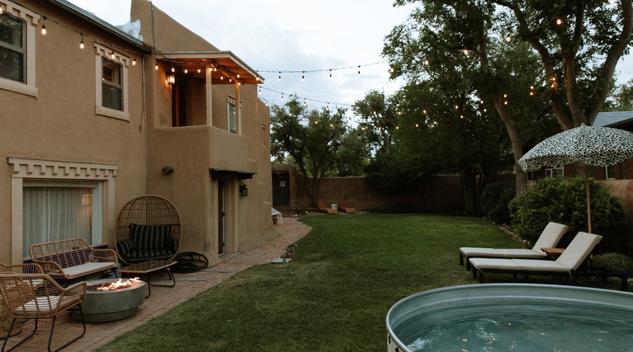 Outdoor main grounds in historic Old Town Albuquerque