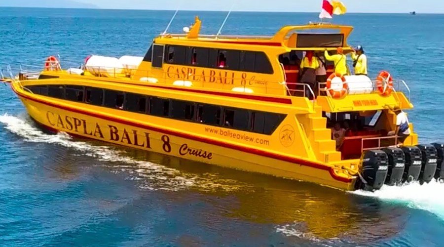 Caspla bali fast boat from sanur to penida boat penida to gili lombok and lembongan island to gili with capacity 175 seats can drive 30 knot with enggine 7 x 300 hp yanaha best quality fast boat 