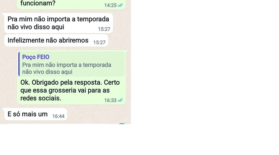 Conversa com o administrador do local