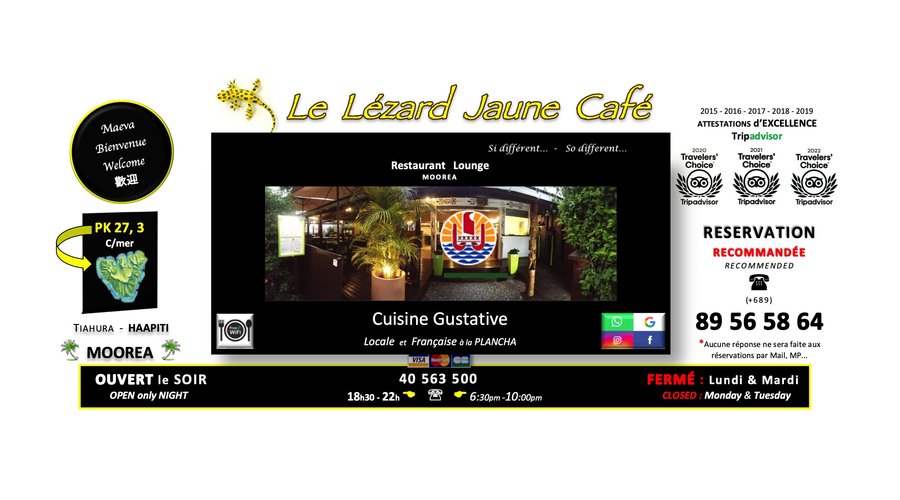 LE LÉZARD JAUNE CAFÉ - Restaurant Lounge Moorea