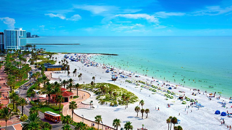 Aerial view of Clearwater Beach, Florida 