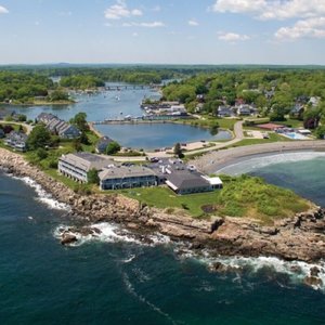 Drone view of the grounds at Stage Neck Inn.