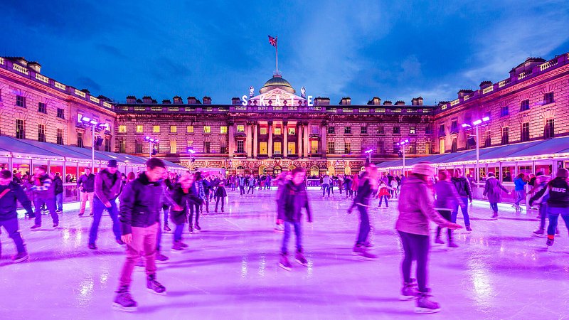 Ice skating rink at Somerset House on New Year’s Eve 
