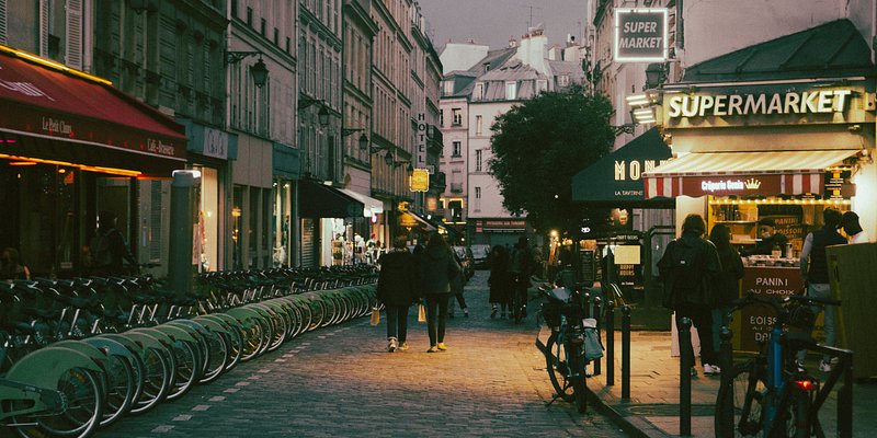 People walking on the streets at night