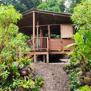 Cabaña los pájaros desde el jardín