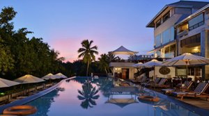 Gokulam Grand Turtle on the Beach in Kovalam, image may contain: Resort, Hotel, Pool, Villa