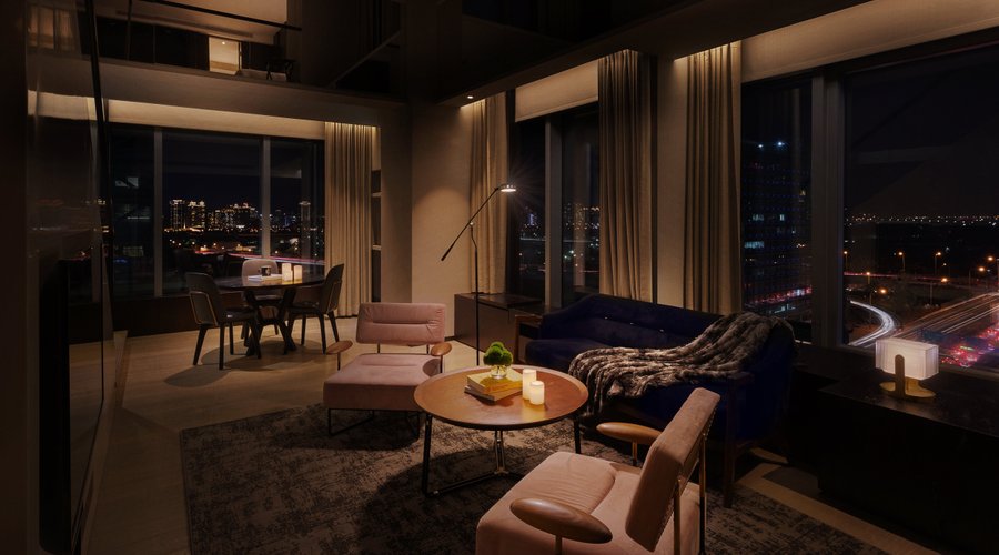 Night view at EPISODE Hsinchu Loft Suite