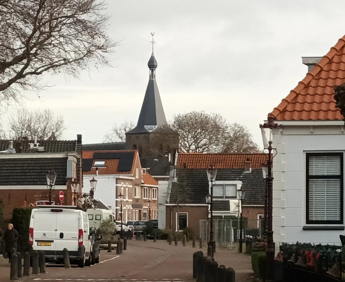 B W View To Sloten Village Pancratiuskerk Sloten Amsterd Flickr