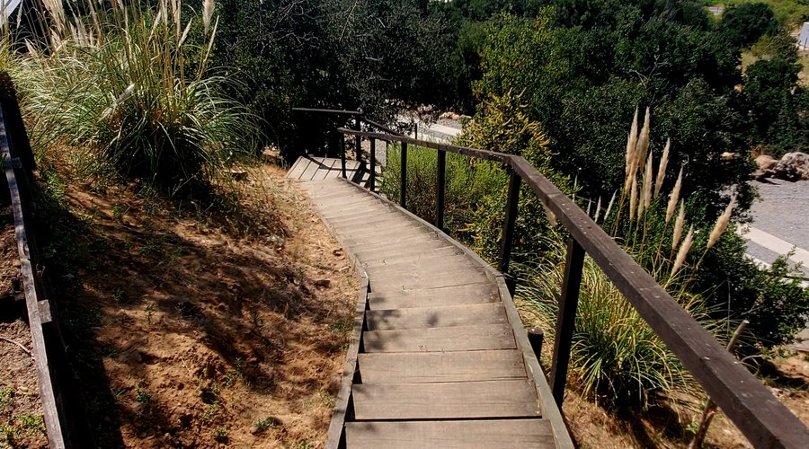 Stairs up hill