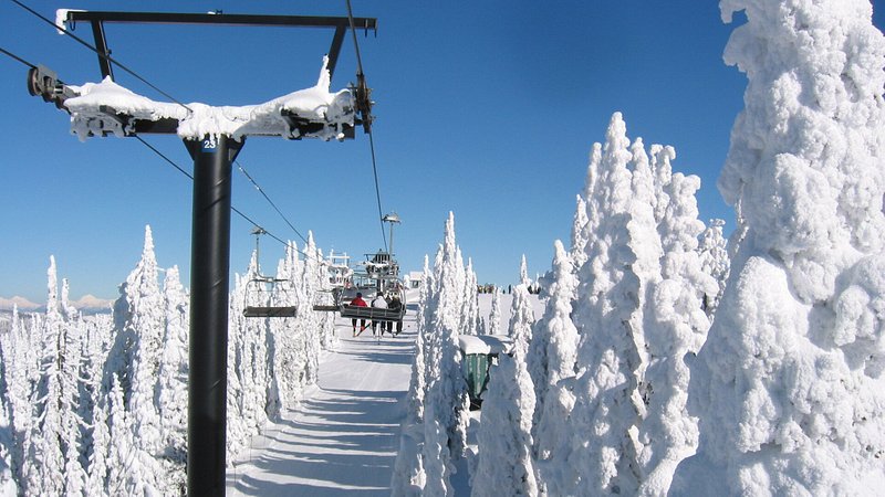 Ski lift at the Big Sky Resort in Montana 