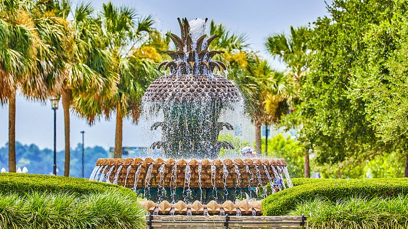Pineapple Fountain in Charleston, South Carolina 