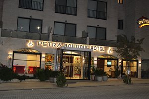 Petra Boutique Hotel in Petra - Wadi Musa, image may contain: Hotel, Neighborhood, Lighting, City