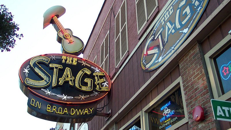 The Stage on Broadway sign 